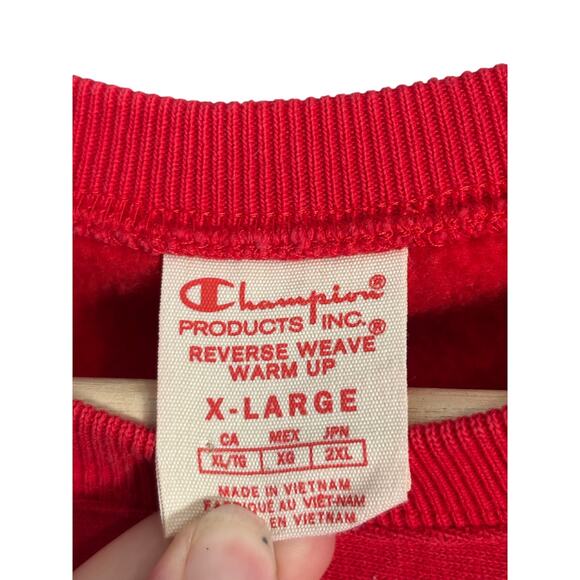 Champion Reverse Weave Warm Up Red Spellout
Crewneck Sweatshirt XL Vintage - Picture 2 of 4